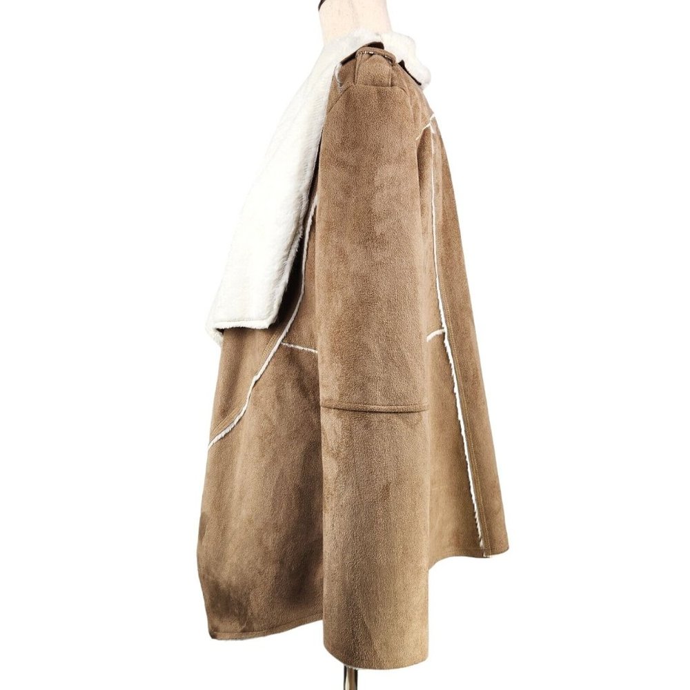 Mia + Tess Boutique Faux Suede Hide Wrap Large Brown Western‎ Boho Retro Vegan - Picture 7 of 13